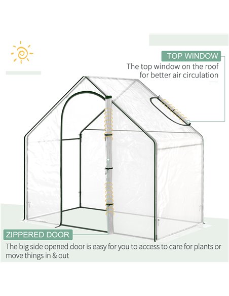 Outsunny Walk In PVC Greenhouse Garden Outdoor Planter, White 845-154V00CR - pic 38832 | FastDaddyshop