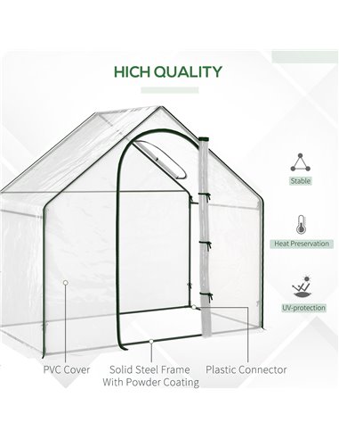 Outsunny Walk In PVC Greenhouse Garden Outdoor Planter, White 845-154V00CR