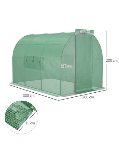 Outsunny Large Walk-In Greenhouse, Green 845-142V00GN