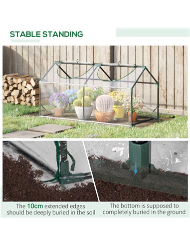 Outsunny Mini Greenhouse Portable Flower Planter, Clear 845-368V04