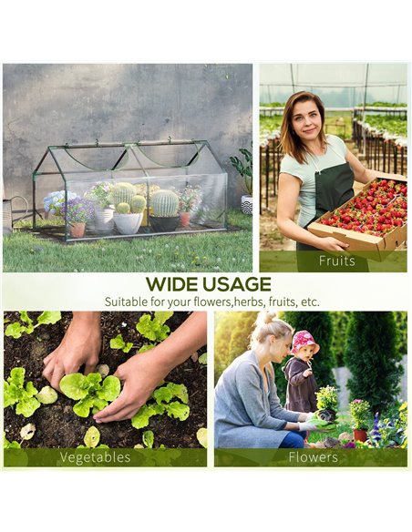 Outsunny Mini Greenhouse Portable Flower Planter Tomato Vegetable House for Garden Backyard with Zipper 120 x 60 x 60 cm, Clear  - pic 38862 | FastDaddyshop