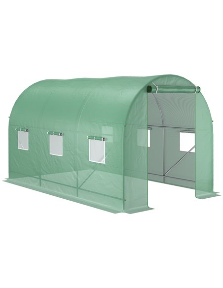 Outsunny 3.5 x 2 x 2 m Polytunnel Greenhouse, Green 845-014 - pic 38865 | FastDaddyshop
