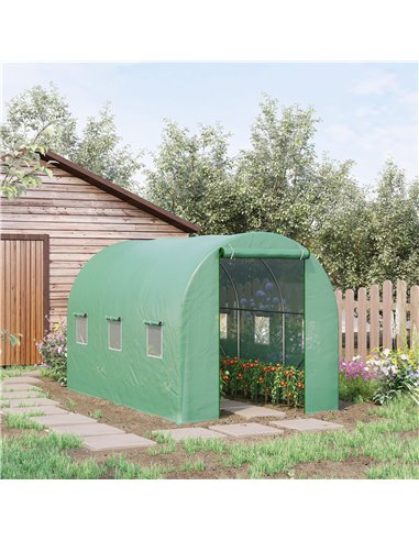 Outsunny 3.5 x 2 x 2 m Polytunnel Greenhouse, Green 845-014
