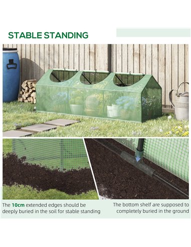 Outsunny Mini Greenhouse, Small Plant Grow House for Outdoor with Durable PE Cover, Observation Windows, 180 x 60 x 60 cm, Green