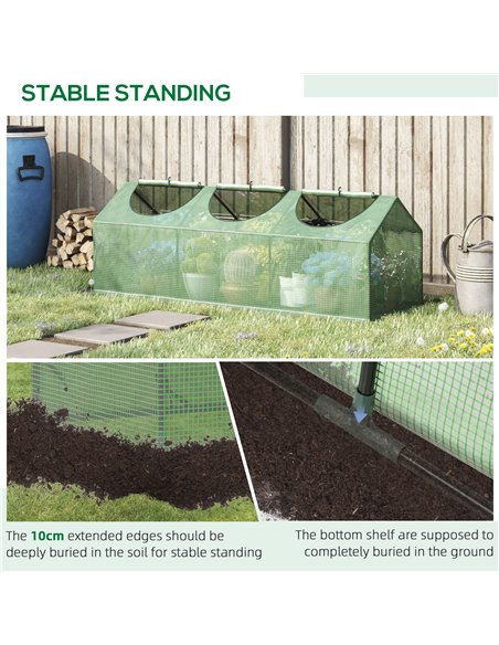 Outsunny Mini Greenhouse, Small Plant Grow House for Outdoor with Durable PE Cover, Observation Windows, 180 x 60 x 60 cm, Green - pic 38879 | FastDaddyshop