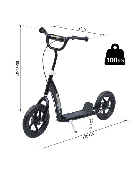 HOMCOM 12" Tyres Scooter-Black - pic 3888 | FastDaddyshop