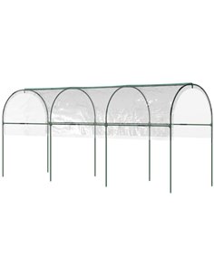 Outsunny Tunnel Tomato Greenhouse with 4 Hoops and Top Tap, Pointed Bottom and Guy Ropes, Clear 845-820V00TP