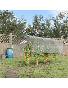 Outsunny Tunnel Tomato Greenhouse with 4 Hoops and Top Tap, Pointed Bottom and Guy Ropes, Clear 845-820V00TP 2