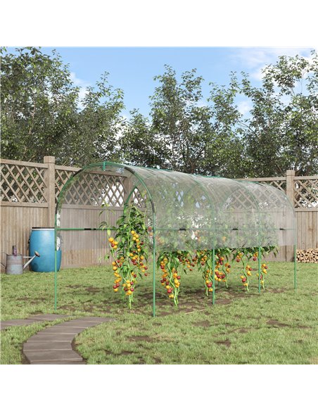 Outsunny Tunnel Tomato Greenhouse with 4 Hoops and Top Tap, Pointed Bottom and Guy Ropes, Clear 845-820V00TP - pic 38884 | FastDaddyshop
