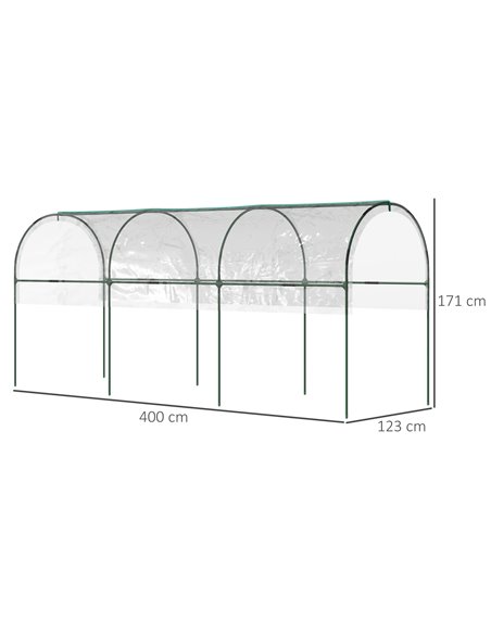 Outsunny Tunnel Tomato Greenhouse with 4 Hoops and Top Tap, Pointed Bottom and Guy Ropes, Clear 845-820V00TP - pic 38885 | FastDaddyshop