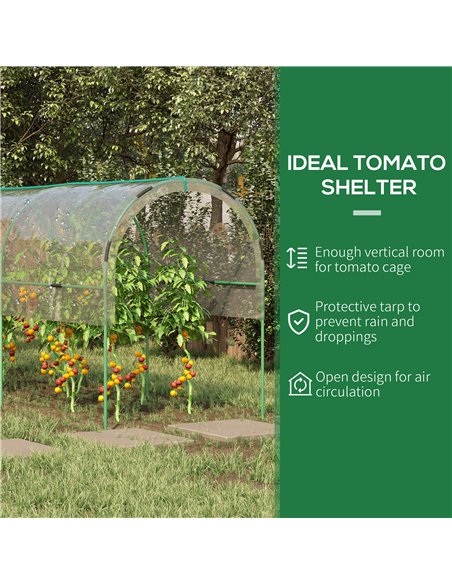 Outsunny Tunnel Tomato Greenhouse with 4 Hoops and Top Tap, Pointed Bottom and Guy Ropes, Clear 845-820V00TP - pic 38886 | FastDaddyshop