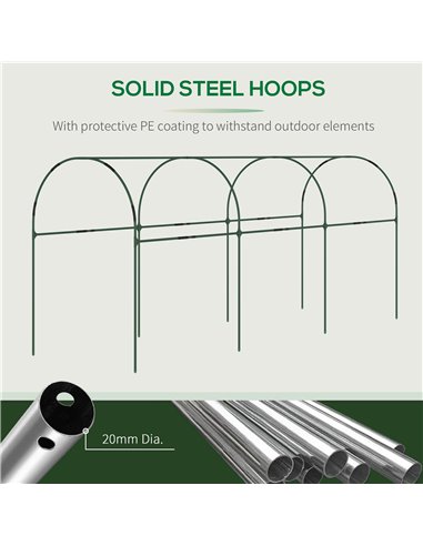 Outsunny Tunnel Tomato Greenhouse with 4 Hoops and Top Tap, Pointed Bottom and Guy Ropes, Clear 845-820V00TP