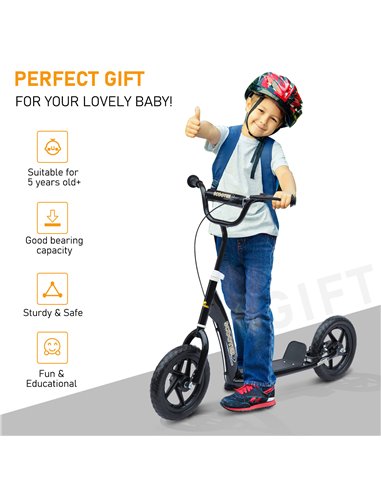 HOMCOM 12" Tyres Scooter-Black