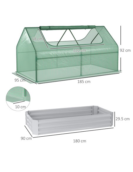 Outsunny Raised Garden Bed with Greenhouse, Green 845-520V01GN - pic 38894 | FastDaddyshop