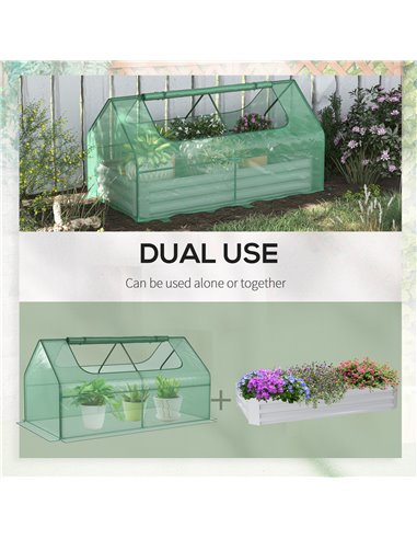 Outsunny Raised Garden Bed with Greenhouse, Green 845-520V01GN