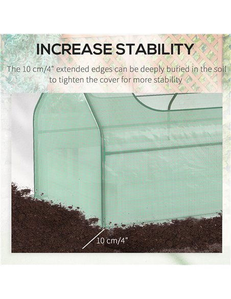 Outsunny Raised Garden Bed w/ Greenhouse, Steel Planter Box w/ Plastic Cover, Roll Up Window, Dual Use for Flowers, Herbs, 185L  - pic 38900 | FastDaddyshop