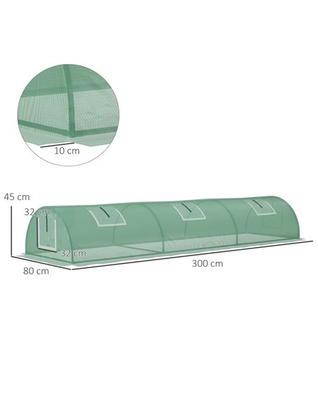 Outsunny 3m Portable Tunnel PE Mini Greenhouse, Green 845-769V01GN - pic 38903 | FastDaddyshop
