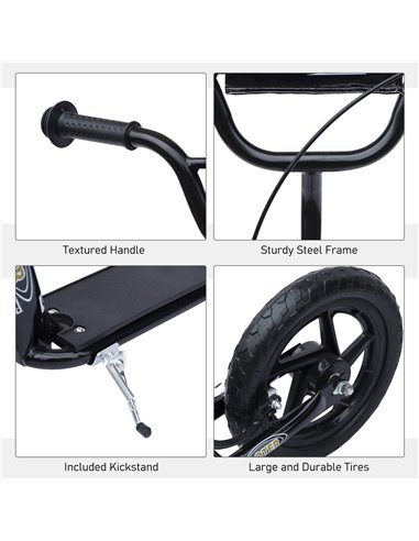 HOMCOM 12" Tyres Scooter-Black