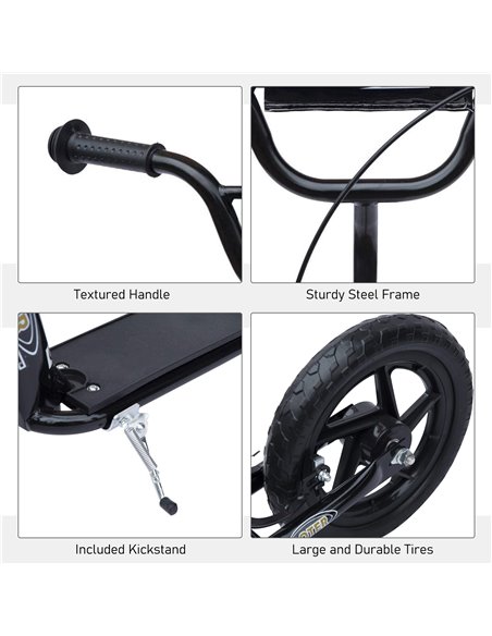 HOMCOM 12" Tyres Scooter-Black - pic 3891 | FastDaddyshop