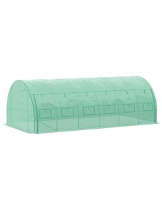 Outsunny Polytunnel Greenhouse Walk-in Grow House Tent, Green 845-612GN