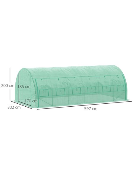 Outsunny Polytunnel Greenhouse Walk-in Grow House Tent, Green 845-612GN - pic 38921 | FastDaddyshop