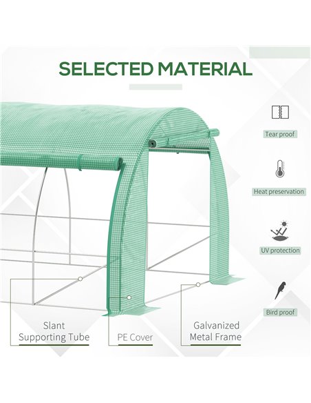 Outsunny Polytunnel Greenhouse Walk-in Grow House Tent, Green 845-612GN - pic 38922 | FastDaddyshop