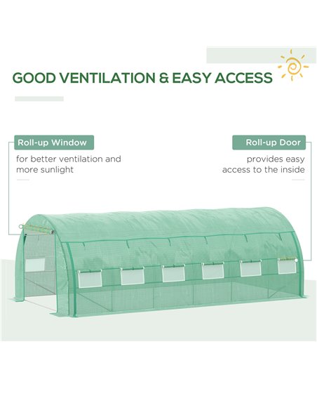Outsunny Polytunnel Greenhouse Walk-in Grow House Tent, Green 845-612GN - pic 38923 | FastDaddyshop