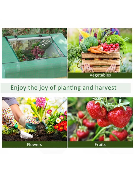 Outsunny Mini Greenhouse, Portable Garden Small Greenhouse with Zipped Windows and Door, 180 x 140 x 80cm, Dark Green 845-153V00 - pic 38934 | FastDaddyshop