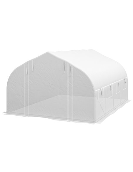 Outsunny 4x3m Walk-in Polytunnel Greenhouse, White 845-924V00WT - pic 38937 | FastDaddyshop