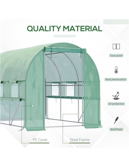 Outsunny Walk In Greenhouse, Garden Polytunnel, Green 845-611GN - pic 38959 | FastDaddyshop
