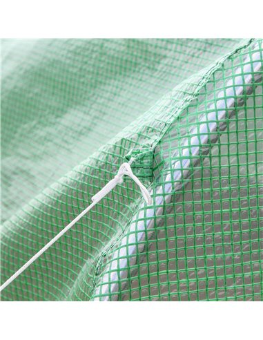 Outsunny Walk In Greenhouse, Garden Polytunnel with PE Cover, Zipped Roll Up Door and 6 Mesh Windows, 3x2x2m, Green 845-611GN