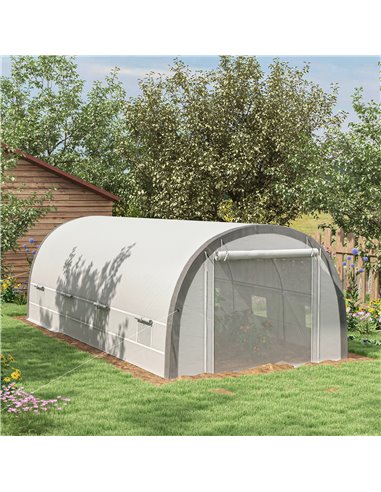 Outsunny 6 x 3(m) Polytunnel Greenhouse, White 845-921V00WT