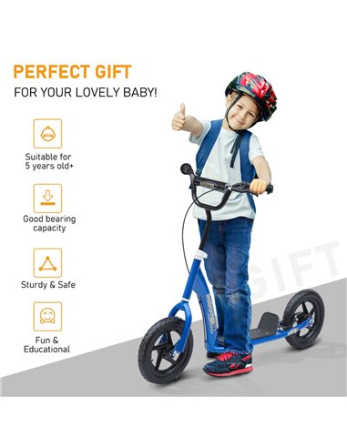 HOMCOM 12" Tyres Scooter-Blue