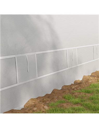 Outsunny 6 x 3(m) Polytunnel Greenhouse with Upgraded Structure, Mesh Door and Windows, 15 Plant Labels, White 845-921V00WT