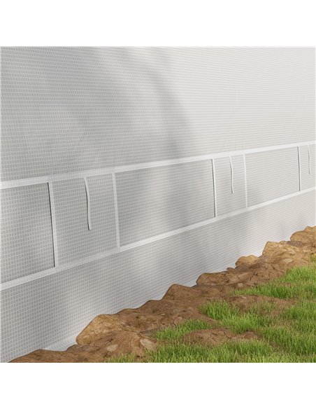 Outsunny 6 x 3(m) Polytunnel Greenhouse with Upgraded Structure, Mesh Door and Windows, 15 Plant Labels, White 845-921V00WT - pic 38972 | FastDaddyshop