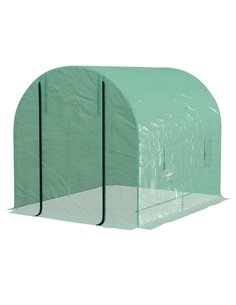 Outsunny 2.5 x 2m Walk-In Polytunnel Greenhouse, Green 845-014V01GN