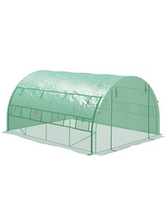 Outsunny Polytunnel Greenhouse Walk-in Grow House Tent, Green 845-612V01GN