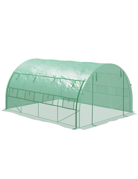 Outsunny Polytunnel Greenhouse Walk-in Grow House Tent, Green 845-612V01GN - pic 38982 | FastDaddyshop