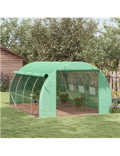 Outsunny Polytunnel Greenhouse Walk-in Grow House Tent, Green 845-612V01GN 2