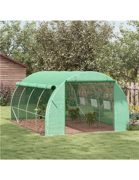 Outsunny Polytunnel Greenhouse Walk-in Grow House Tent, Green 845-612V01GN - pic 38983 | FastDaddyshop