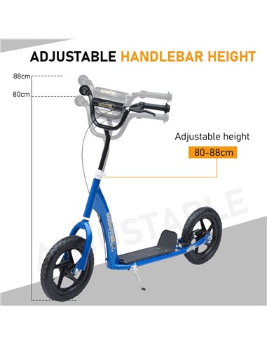 HOMCOM 12" Tyres Scooter-Blue