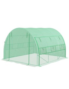 Outsunny Polytunnel Greenhouse Walk-in Grow House Tent, Green 845-612V02GN