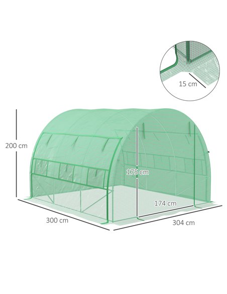 Outsunny Polytunnel Greenhouse Walk-in Grow House Tent, Green 845-612V02GN - pic 38993 | FastDaddyshop