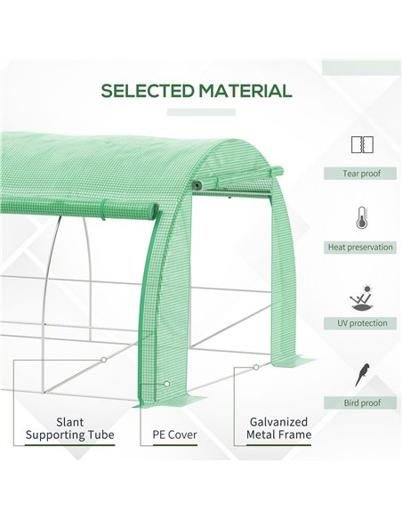 Outsunny Polytunnel Greenhouse Walk-in Grow House Tent, Green 845-612V02GN - pic 38994 | FastDaddyshop