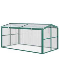 Outsunny Aluminium Polycarbonate Greenhouse, Dark Green 845-084V00GN