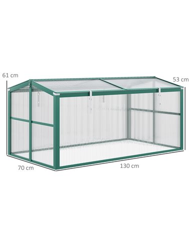 Outsunny Aluminium Polycarbonate Greenhouse, Dark Green 845-084V00GN