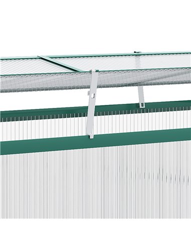 Outsunny Aluminium Polycarbonate Greenhouse Cold Frame Grow House, Openable Top for Flowers and Vegetables, 130x70x61cm 845-084V