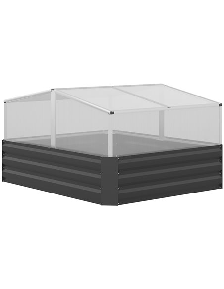 Outdoor Planter Box with Greenhouse and Cover, Dark Grey 845-780V01CG - pic 39018 | FastDaddyshop