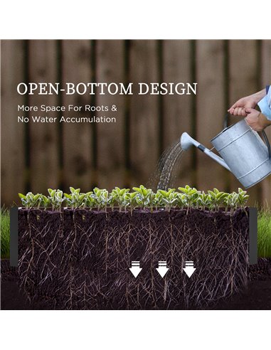 Outsunny Outsuuny Galvanised Raised Garden Bed, Outdoor Planter Box with Greenhouse and Cover for Vegetables, Flowers, Dark Grey