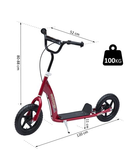 HOMCOM 12" Tyres Scooter-Red - pic 3903 | FastDaddyshop